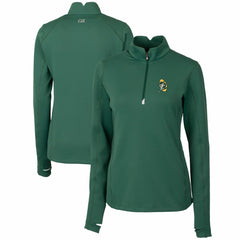 Green Bay Packers  Cutter & Buck Women's Throwback Logo Traverse Stretch Quarter-Zip Pullover Top