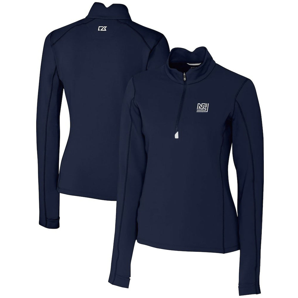 New York Giants  Cutter & Buck Women's Throwback Logo Traverse Stretch Quarter-Zip Pullover Top