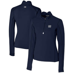 New York Giants  Cutter & Buck Women's Throwback Logo Traverse Stretch Quarter-Zip Pullover Top
