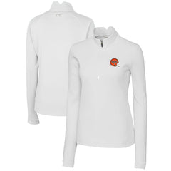 Cincinnati Bengals  Cutter & Buck Women's Throwback Logo Traverse Stretch Quarter-Zip Pullover Top