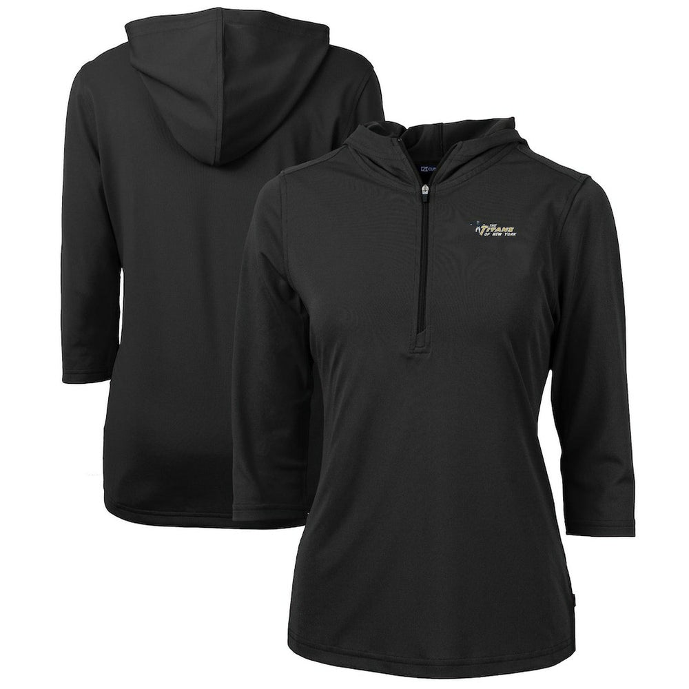 New York Jets  Cutter & Buck Women's Throwback Logo Virtue Eco Pique 3/4 Sleeve Half-Zip Pullover Hoodie