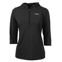 New York Jets  Cutter & Buck Women's Throwback Logo Virtue Eco Pique 3/4 Sleeve Half-Zip Pullover Hoodie