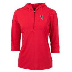 Atlanta Falcons  Cutter & Buck Women's Throwback Logo Virtue Eco Pique 3/4 Sleeve Half-Zip Pullover Hoodie