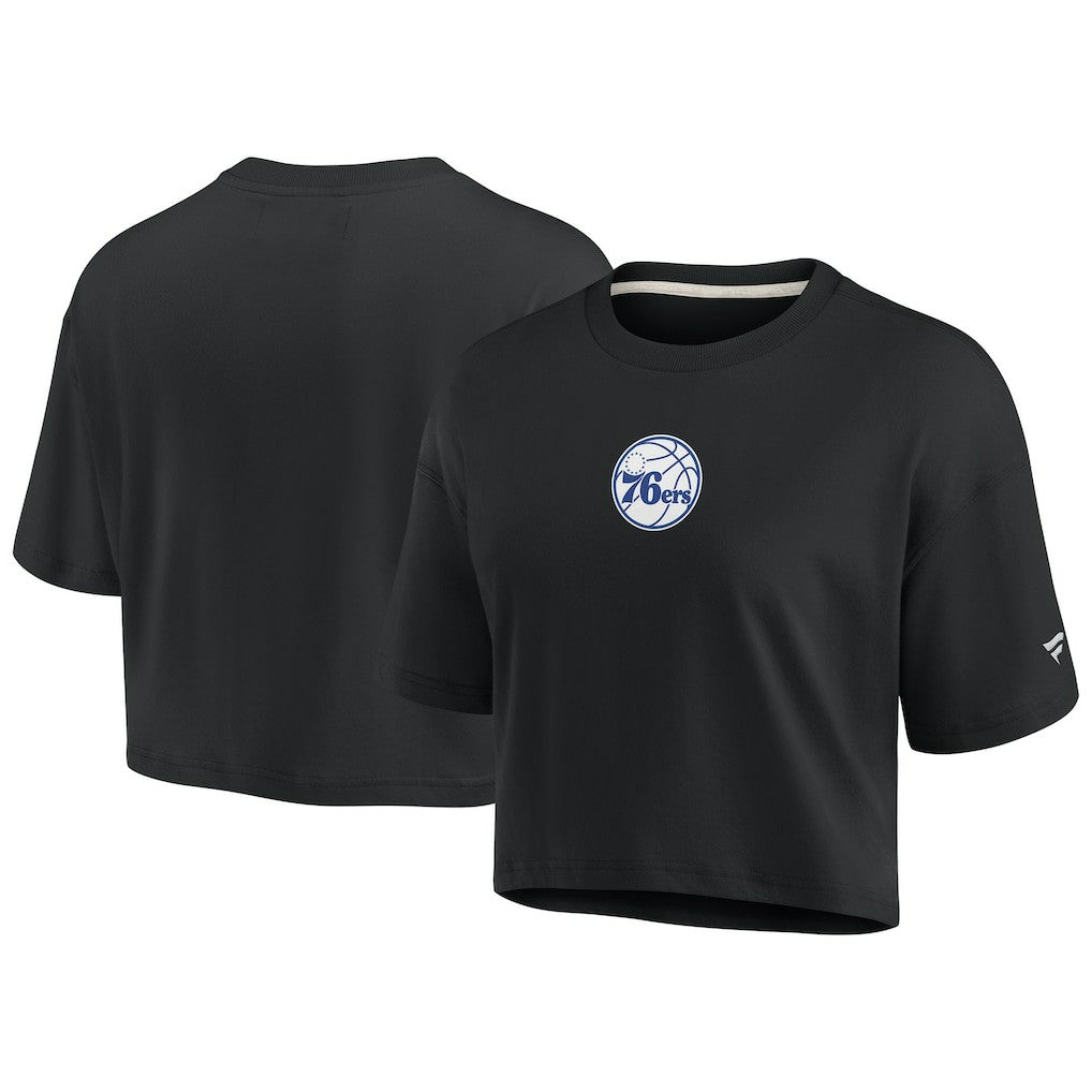 Philadelphia 76ers Women's Elements Super Soft Boxy Cropped T-Shirt Discount