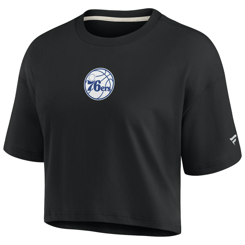 Philadelphia 76ers Women's Elements Super Soft Boxy Cropped T-Shirt Discount