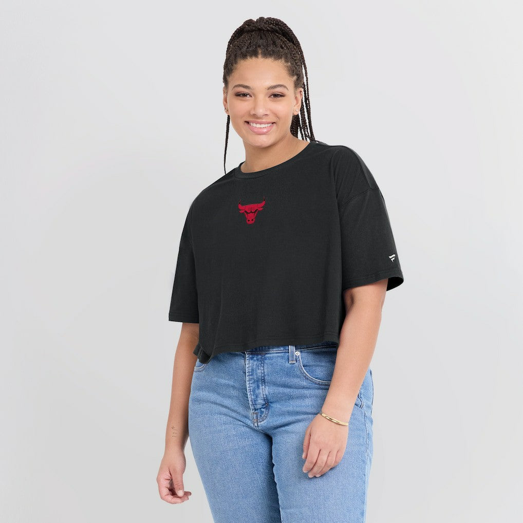 Chicago Bulls Women's Elements Super Soft Boxy Cropped T-Shirt sale On Sale