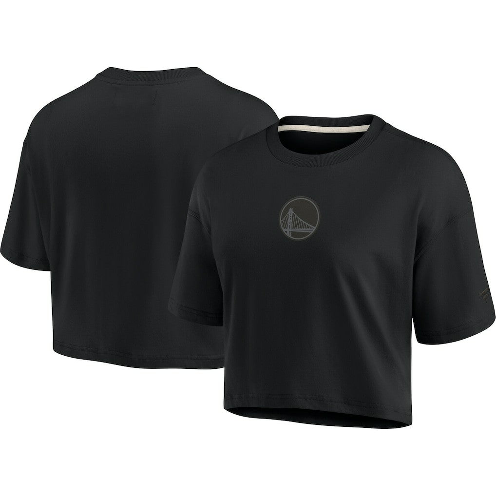 Golden State Warriors Women's Elements Super Soft Boxy Cropped T-Shirt sale On Sale