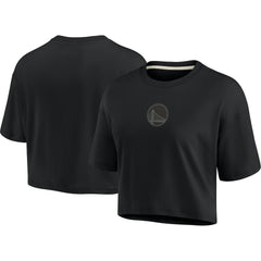 Golden State Warriors Women's Elements Super Soft Boxy Cropped T-Shirt sale On Sale