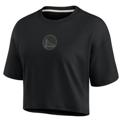 Golden State Warriors Women's Elements Super Soft Boxy Cropped T-Shirt sale On Sale