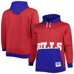 Buffalo Bills Mitchell & Ness Big & Tall Big Face Pullover Hoodie