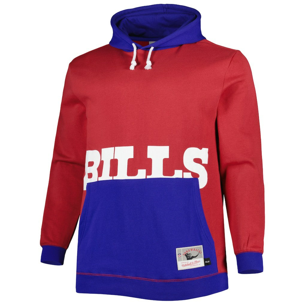 Buffalo Bills Mitchell & Ness Big & Tall Big Face Pullover Hoodie