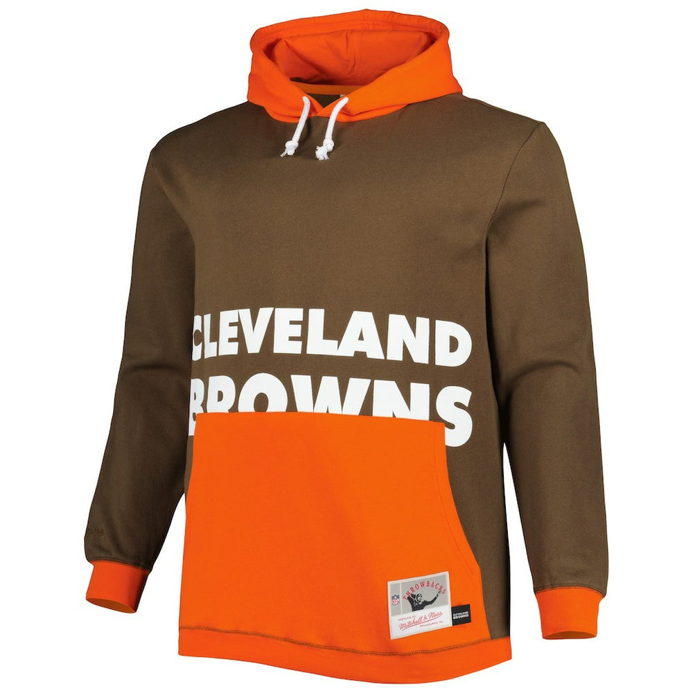 Cleveland Browns Mitchell & Ness Big & Tall Big Face Pullover Hoodie
