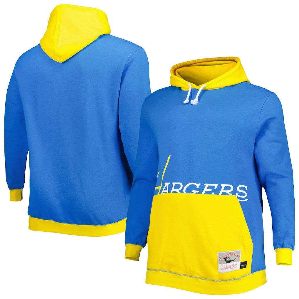 Los Angeles Chargers Mitchell & Ness Big & Tall Big Face Pullover Hoodie