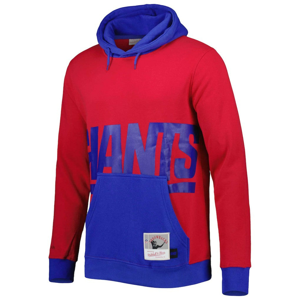 New York Giants Mitchell & Ness Big & Tall Big Face Pullover Hoodie