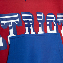 New England Patriots Mitchell & Ness Big & Tall Big Face Pullover Hoodie