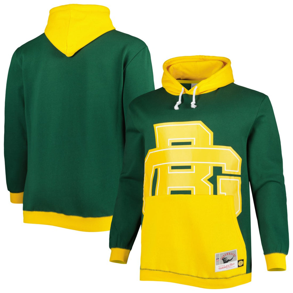 Green Bay Packers Mitchell & Ness Big & Tall Big Face Pullover Hoodie