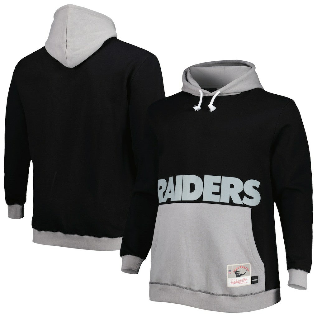 Las Vegas Raiders Mitchell & Ness Big & Tall Big Face Pullover Hoodie