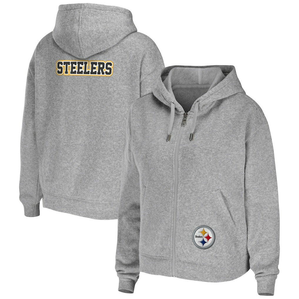 Pittsburgh Steelers  WEAR by Erin Andrews Women's Team Full-Zip Hoodie