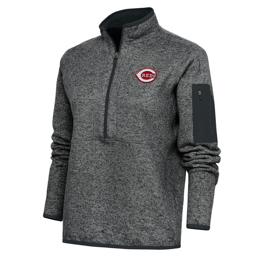 Cincinnati Reds Antigua Women's Logo Fortune Quarter-Zip Pullover Jacket | MLB New