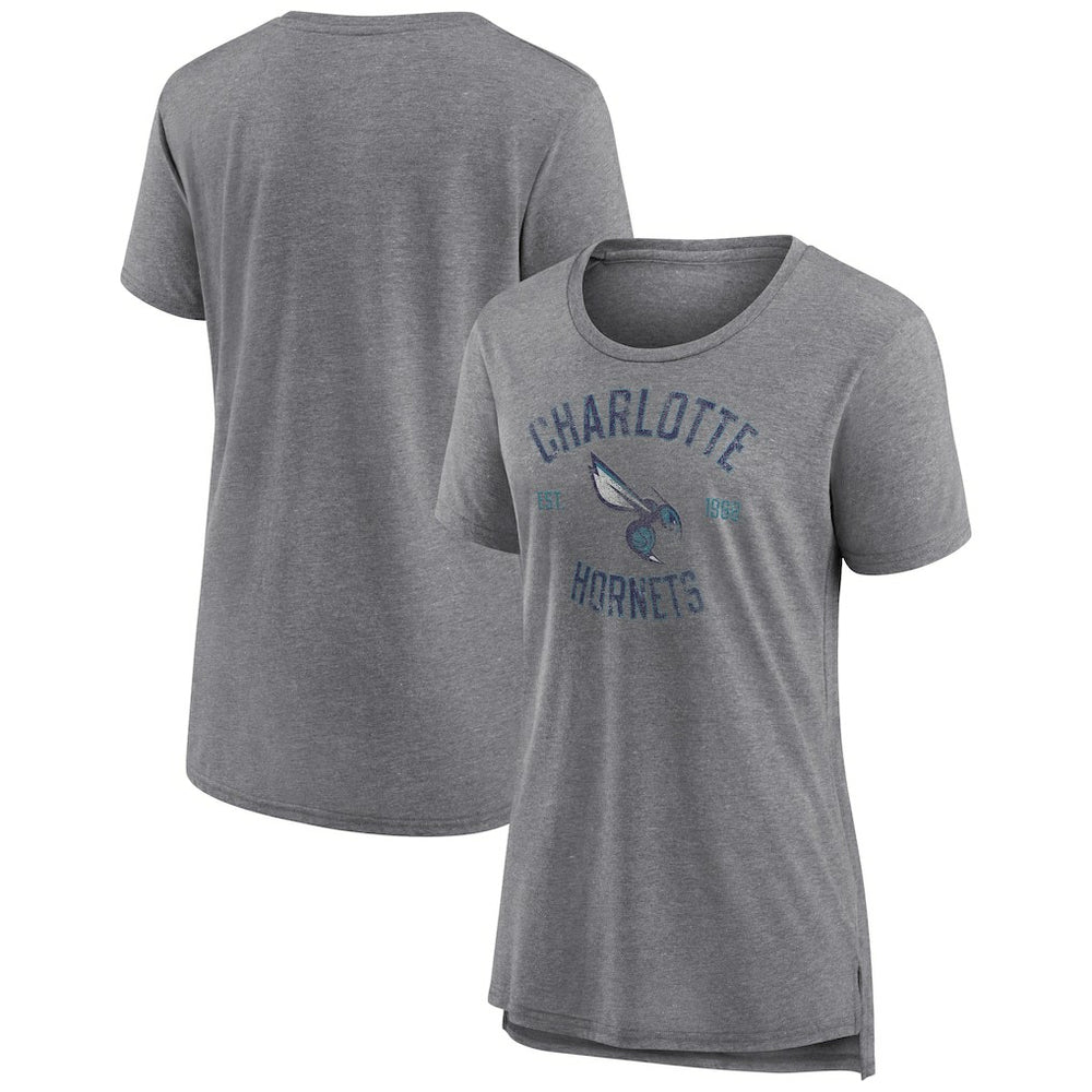 Charlotte Hornets Women's Heritage Tri-Blend T-Shirt New