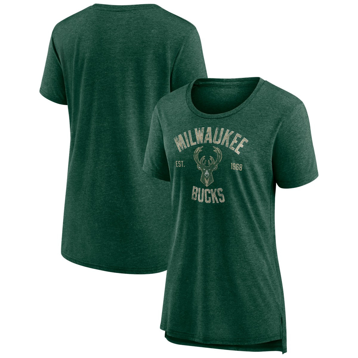 Milwaukee Bucks Women's Heritage Tri-Blend T-Shirt Outlet
