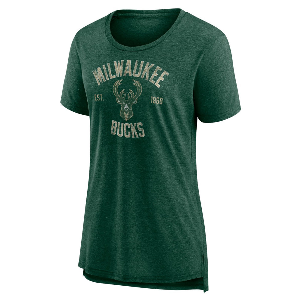 Milwaukee Bucks Women's Heritage Tri-Blend T-Shirt Outlet