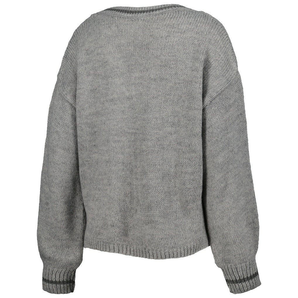 Brooklyn Nets Lusso Women's Scarletts Lantern Sleeve Tri-Blend V-Neck Pullover Sweater For Sale