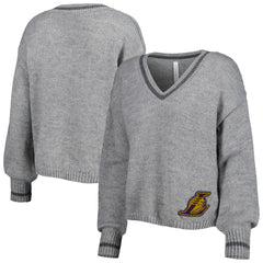Los Angeles Lakers Lusso Women's Scarletts Lantern Sleeve Tri-Blend V-Neck Pullover Sweater On Sale