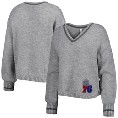 Philadelphia 76ers Lusso Women's Scarletts Lantern Sleeve Tri-Blend V-Neck Pullover Sweater On Sale