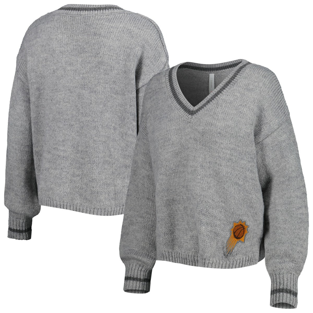 Phoenix Suns Lusso Women's Scarletts Lantern Sleeve Tri-Blend V-Neck Pullover Sweater New