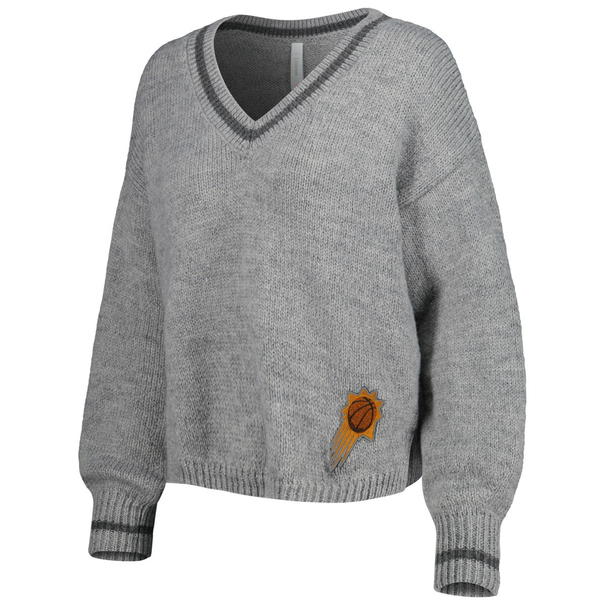 Phoenix Suns Lusso Women's Scarletts Lantern Sleeve Tri-Blend V-Neck Pullover Sweater New