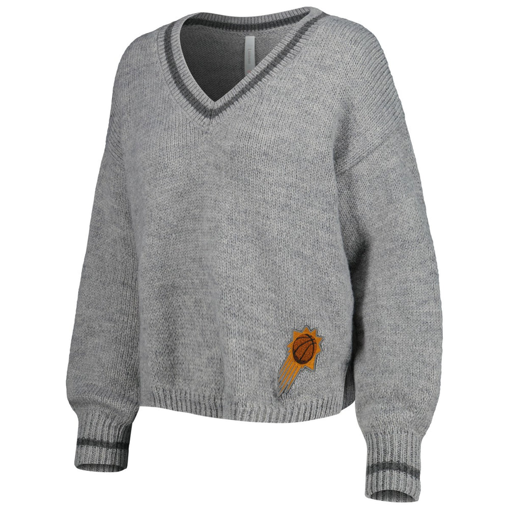 Phoenix Suns Lusso Women's Scarletts Lantern Sleeve Tri-Blend V-Neck Pullover Sweater New