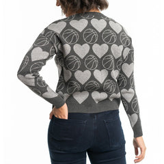 Brooklyn Nets Lusso Women's Basketball Love Swarovski Crystal Intarsia Pullover Sweater Online