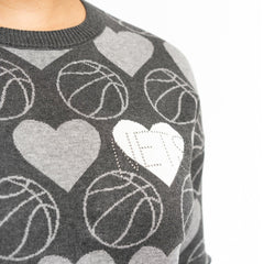Brooklyn Nets Lusso Women's Basketball Love Swarovski Crystal Intarsia Pullover Sweater Online