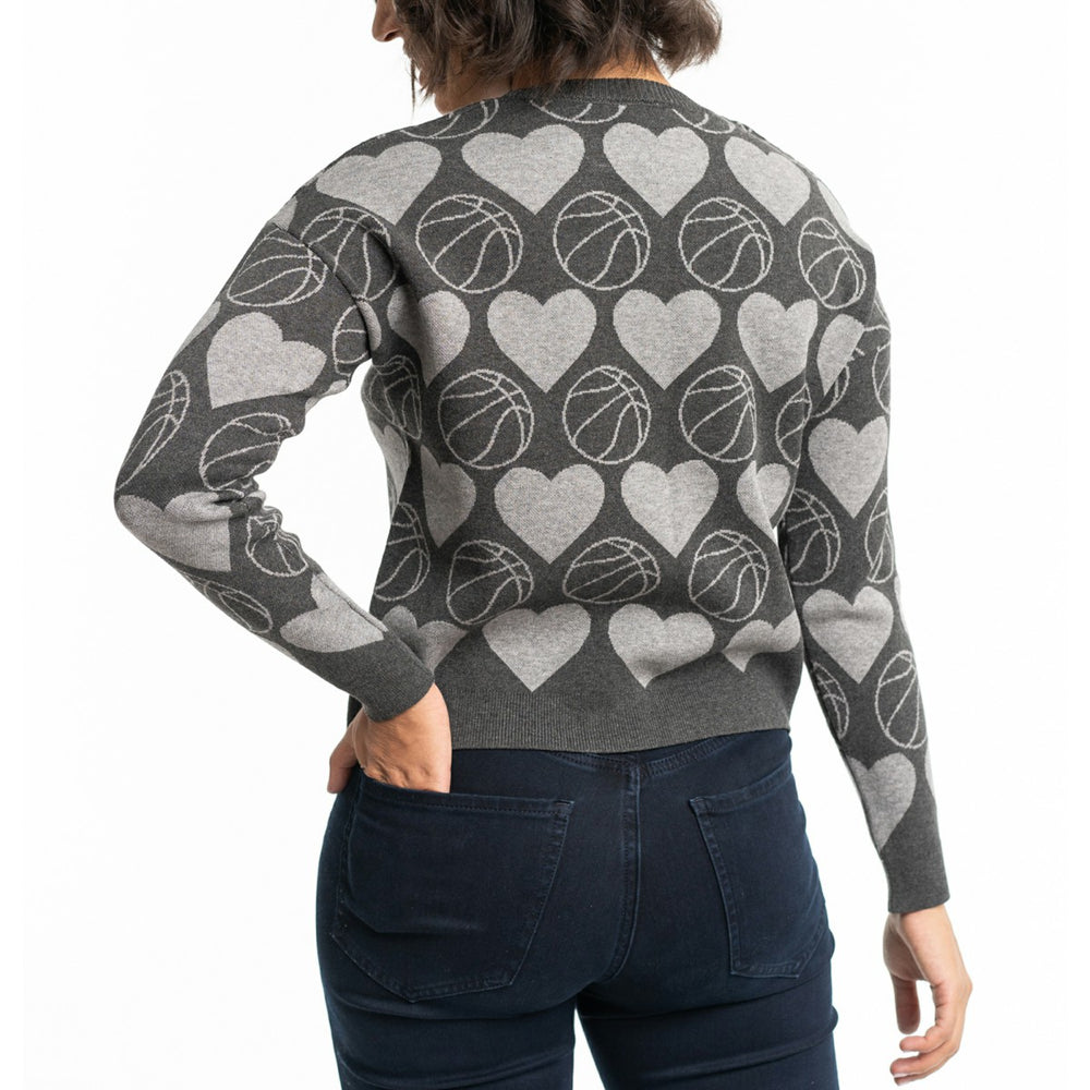 Phoenix Suns Lusso Women's Basketball Love Swarovski Crystal Intarsia Pullover Sweater Outlet