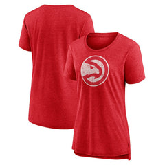 Atlanta Hawks Women's Distressed Logo Tri-Blend T-Shirt On Sale