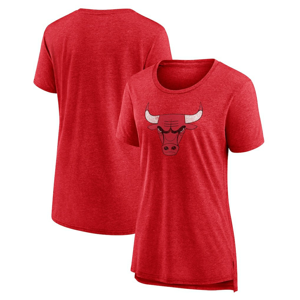 Chicago Bulls Women's Distressed Logo Tri-Blend T-Shirt sale New