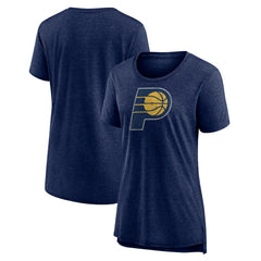 Indiana Pacers Women's Distressed Logo Tri-Blend T-Shirt Outlet