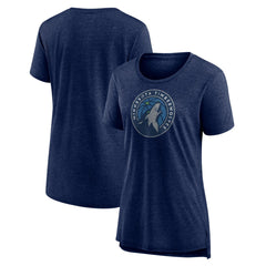 Minnesota Timberwolves Women's Distressed Logo Tri-Blend T-Shirt Discount