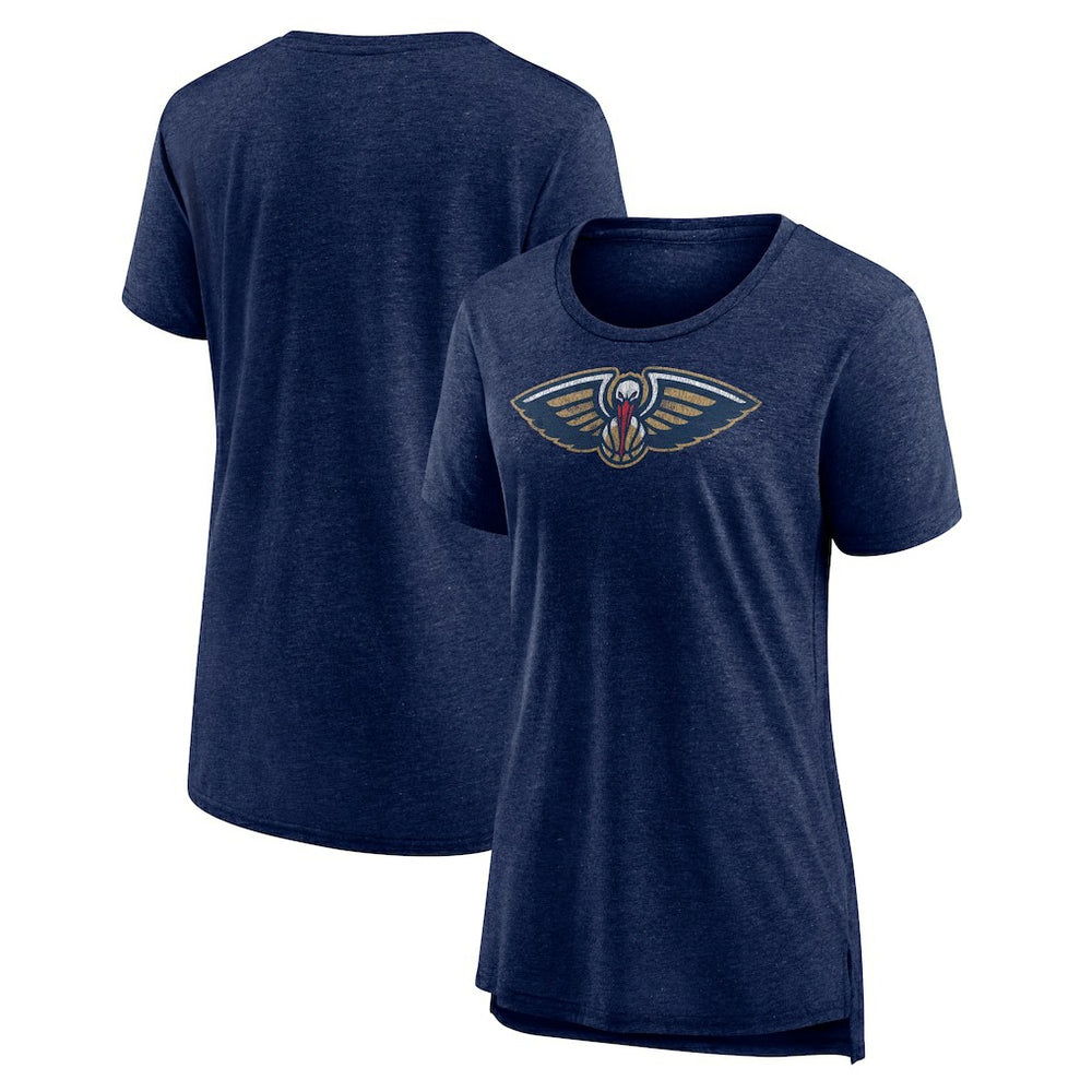 New Orleans Pelicans Women's Distressed Logo Tri-Blend T-Shirt For Sale