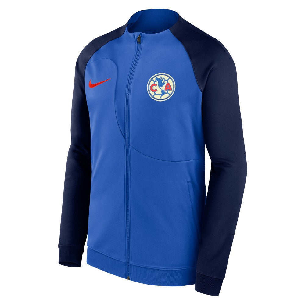 Club America Male Youth 2023/24 Academy Pro Anthem Fitted Raglan Performance Full-Zip Jacket Blue