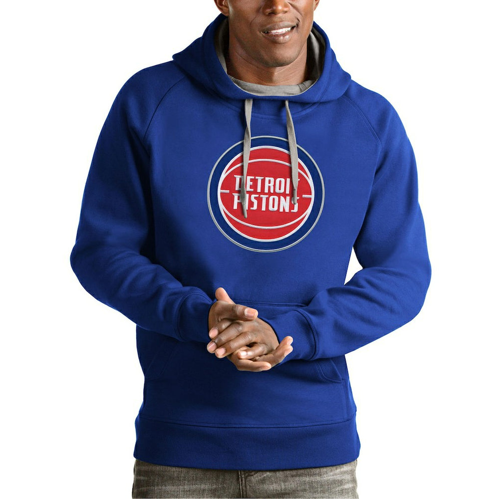 Detroit Pistons Antigua Team Logo Victory Pullover Hoodie sale On Sale