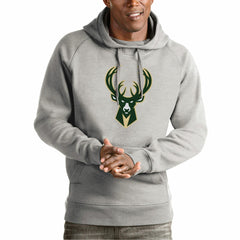 Milwaukee Bucks Antigua Team Logo Victory Pullover Hoodie Discount