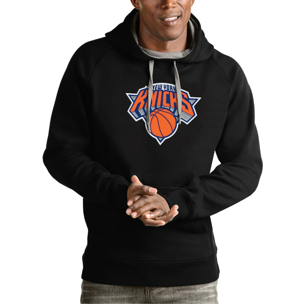 New York Knicks Antigua Team Logo Victory Pullover Hoodie On Sale