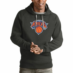 New York Knicks Antigua Team Logo Victory Pullover Hoodie On Sale