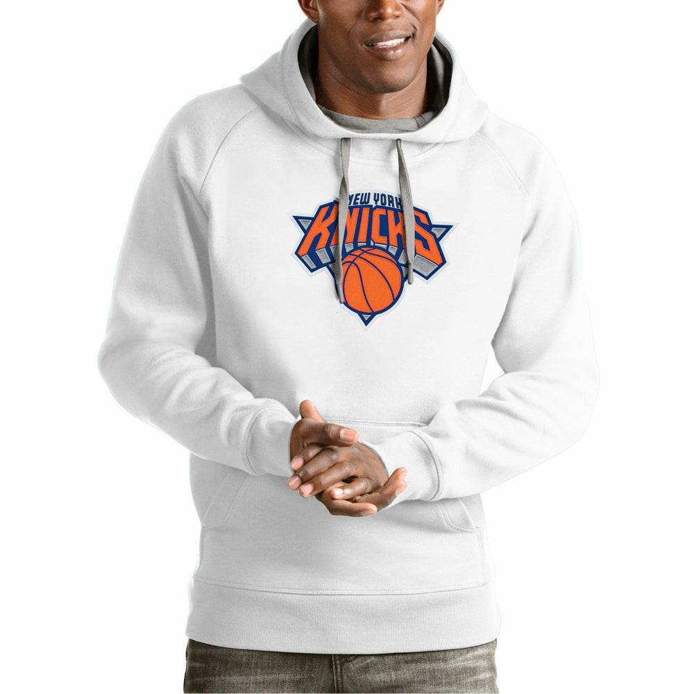 New York Knicks Antigua Team Logo Victory Pullover Hoodie Online