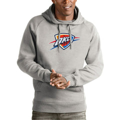 Oklahoma City Thunder Antigua Team Logo Victory Pullover Hoodie New