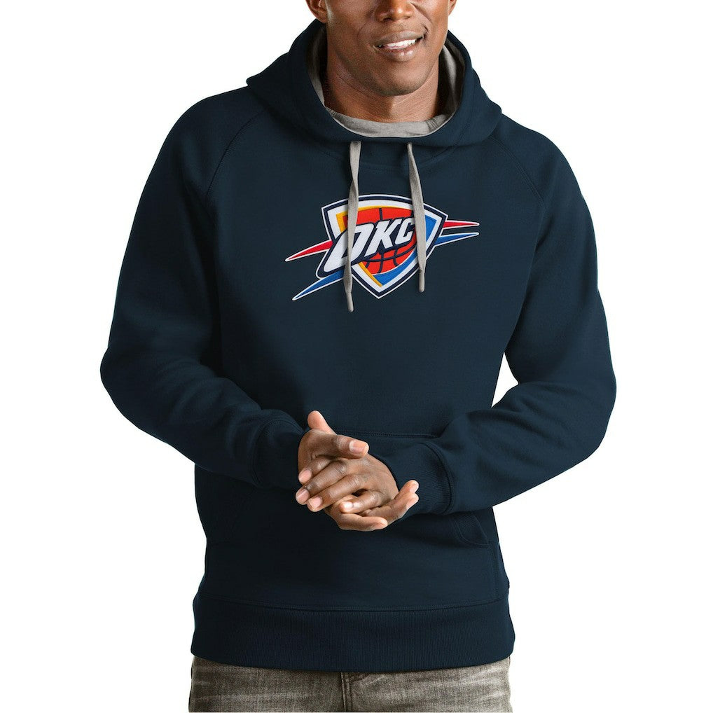 Oklahoma City Thunder Antigua Team Logo Victory Pullover Hoodie For Sale