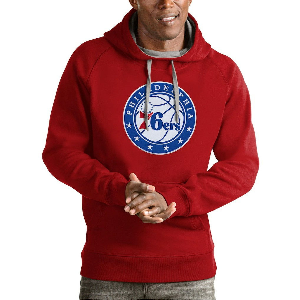 Philadelphia 76ers Antigua Team Logo Victory Pullover Hoodie On Sale