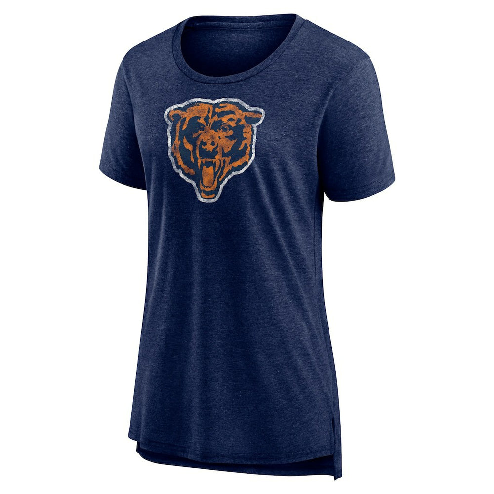 Chicago Bears  Women's Throwback Team Logo Tri-Blend T-Shirt